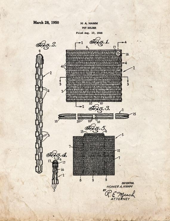 Pot Holder Patent Print