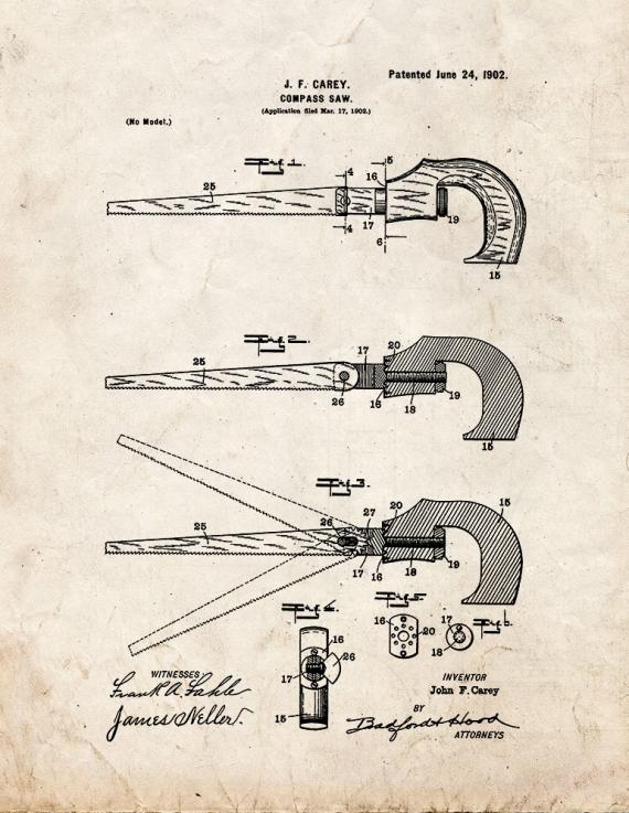 Compass Saw Patent Print