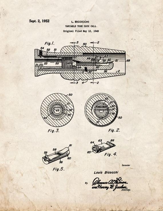 Duck Call Patent Print