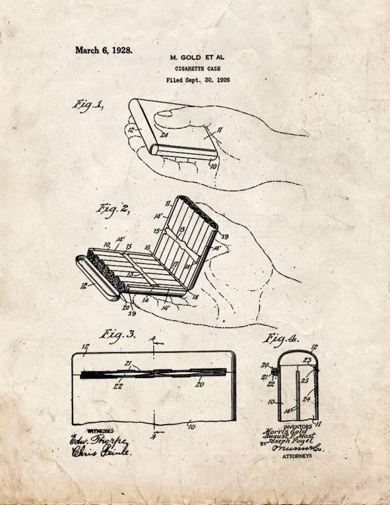 Cigarette Case Patent Print