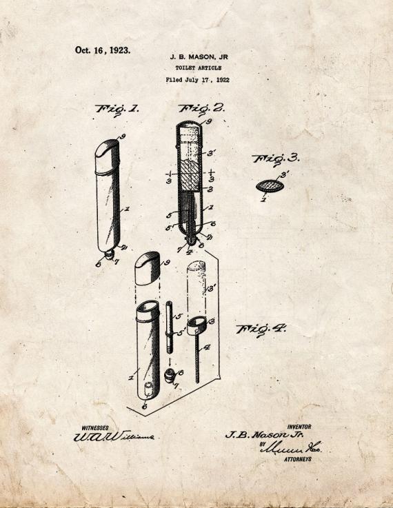Lipstick Patent Print