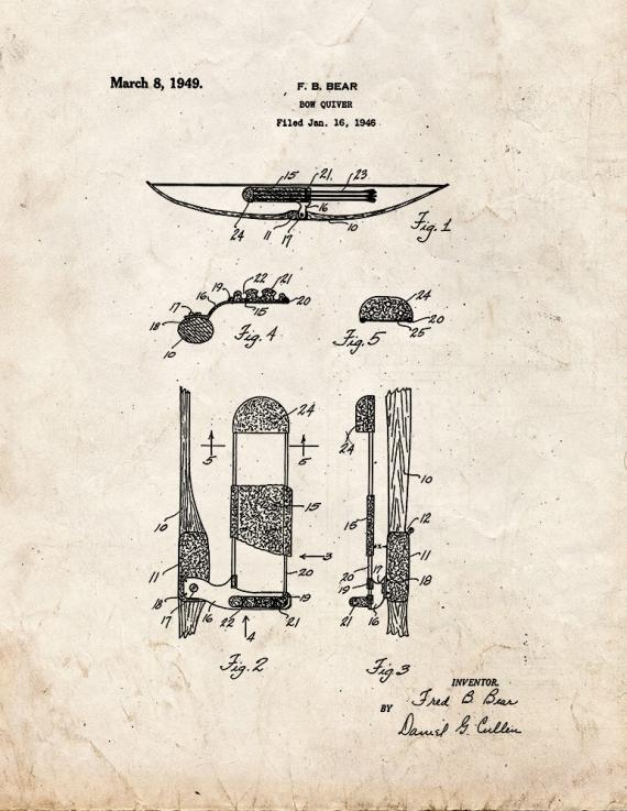 Bow Quiver Patent Print