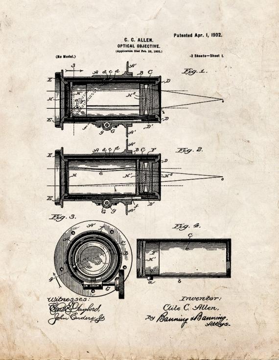 Optical Objective Patent Print