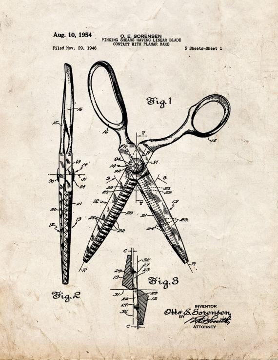 Pinking Shears Patent Print