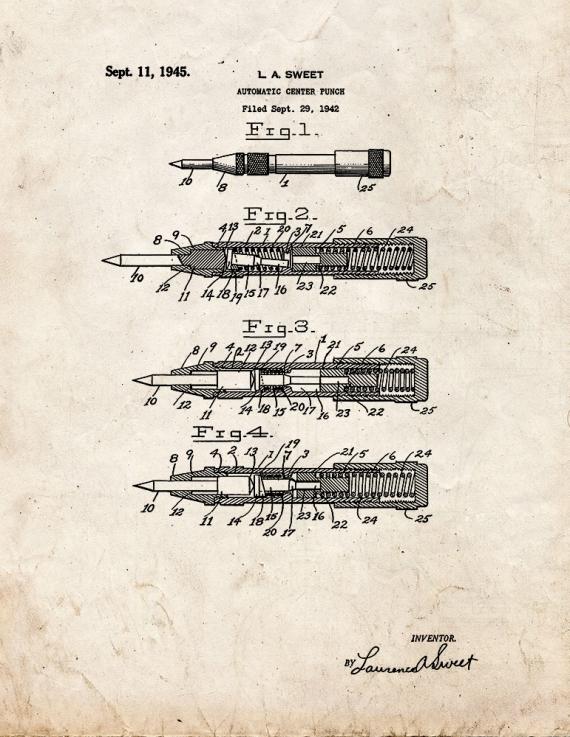 Automatic Center Punch Patent Print