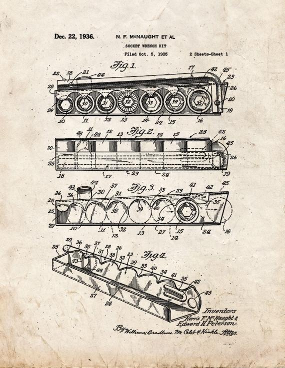 Socket Wrench Kit Patent Print