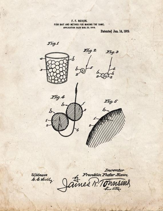 Fish Bait Patent Print