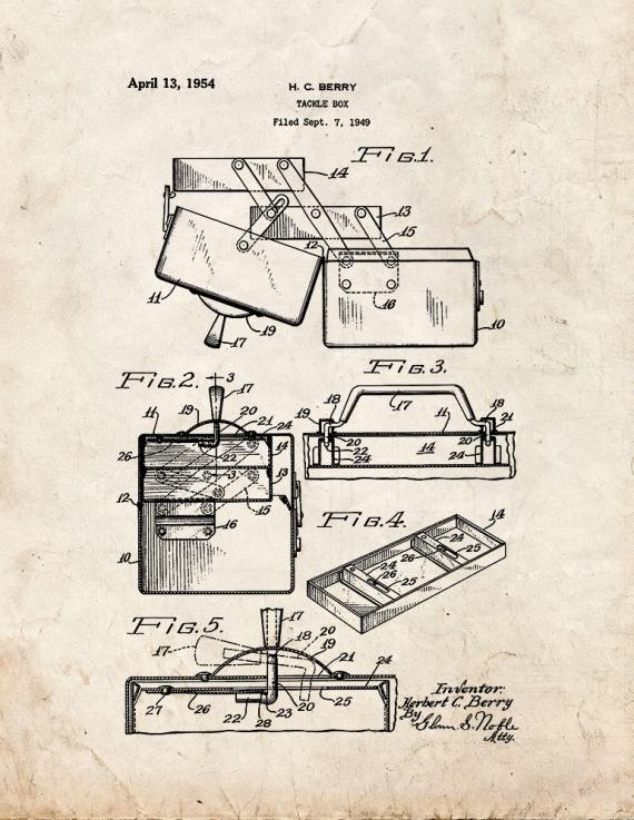 Tackle Box Patent Print