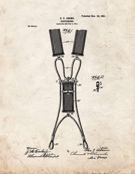 Suspenders Patent Print