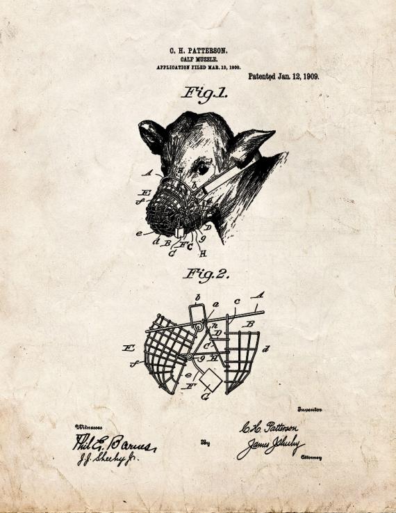 Calf Muzzle Patent Print