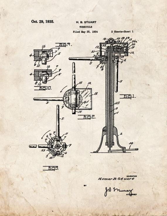 Turnstile Patent Print
