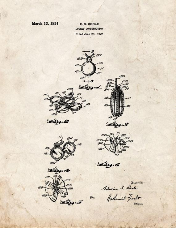 Locket Construction Patent Print