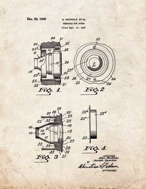 Peephole for Doors Patent Print