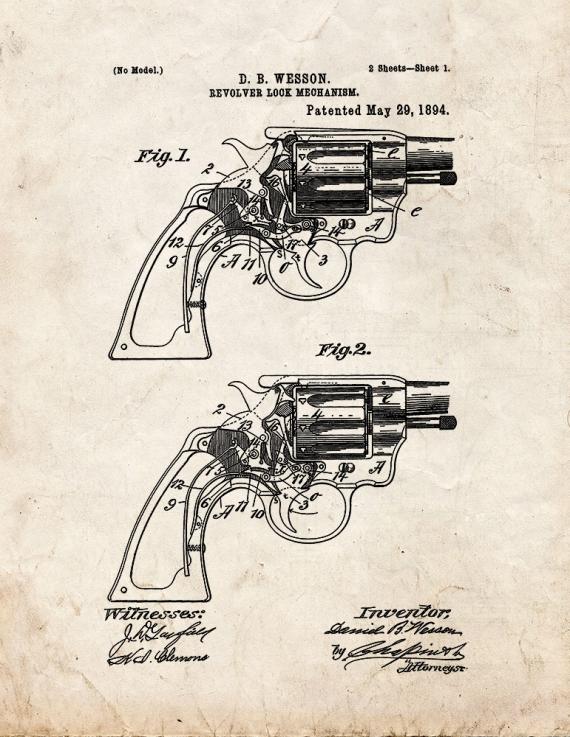 Revolver Lock Mechanism Patent Print