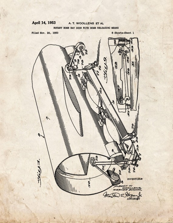 Rotary Bomb Bay Door With Bomb Releasing Means Patent Print