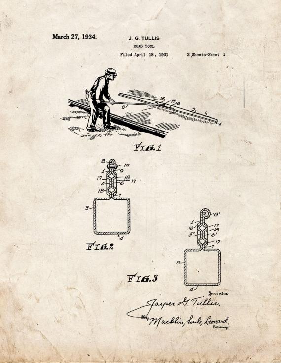 Road Tool Patent Print