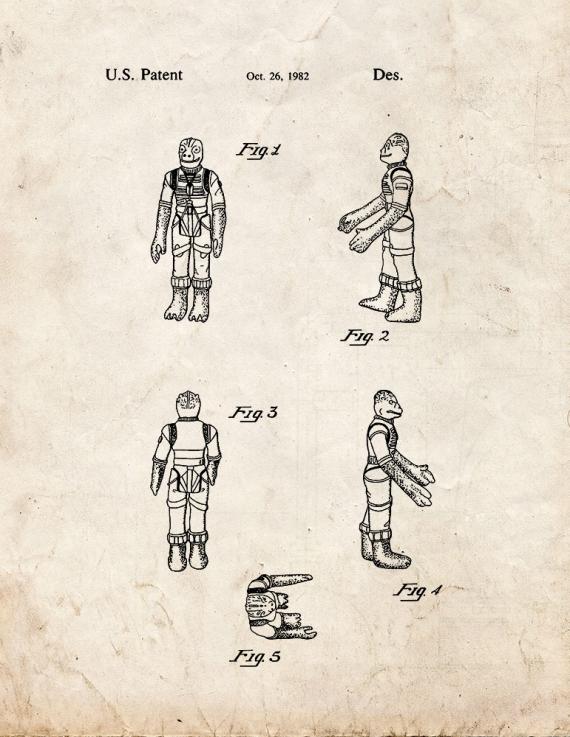 Star Wars Bossk Patent Print