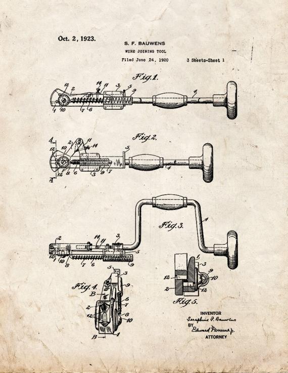 Wiring Joining Tool Patent Print