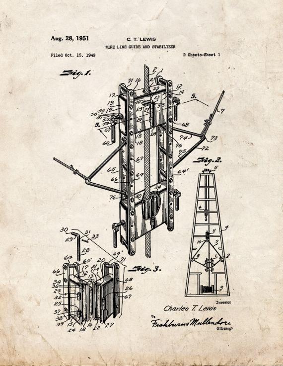 Wire Line Guide and Stabilizer Patent Print