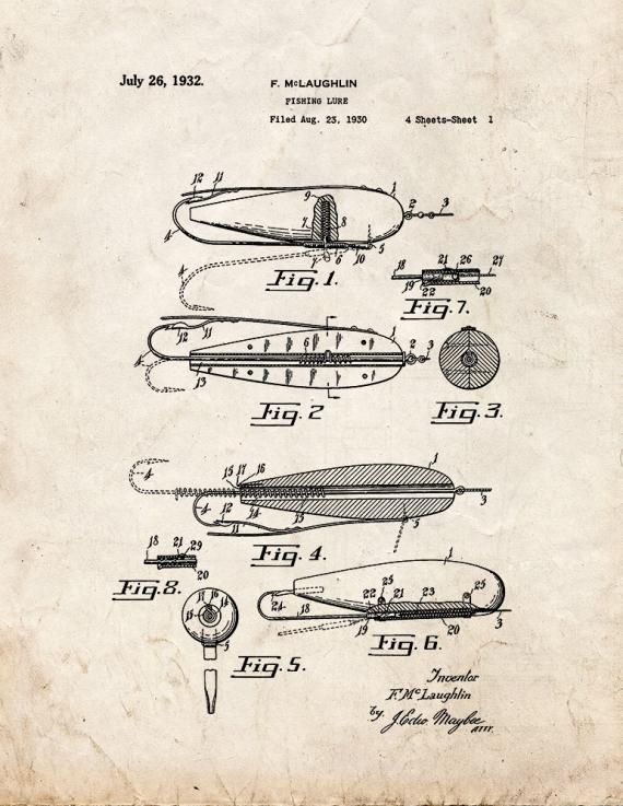 Fishing Lure Patent Print