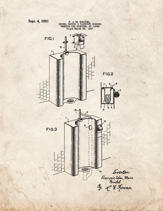 Urinal Patent Print