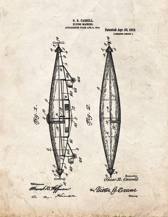 Flying Machine Patent Print