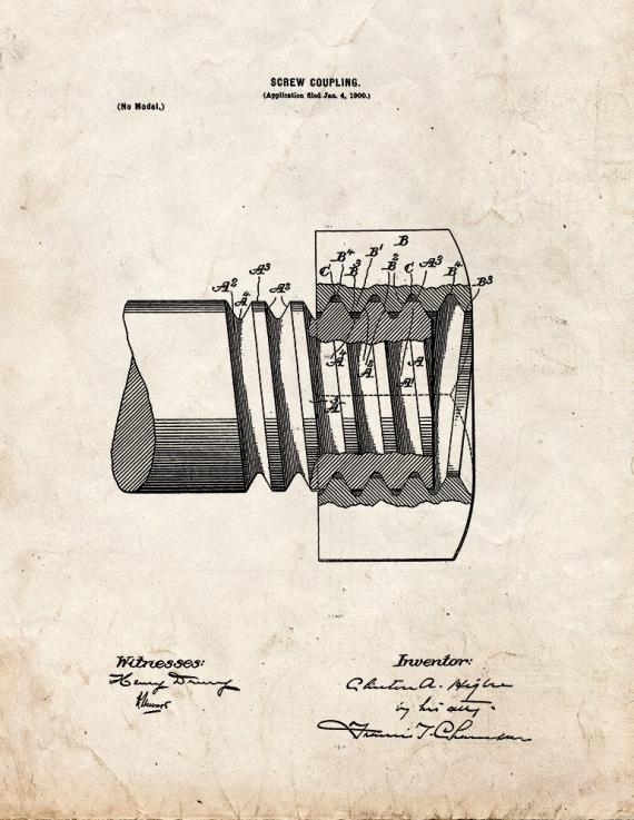 Screw-coupling Patent Print