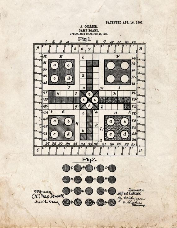Game-board Patent Print