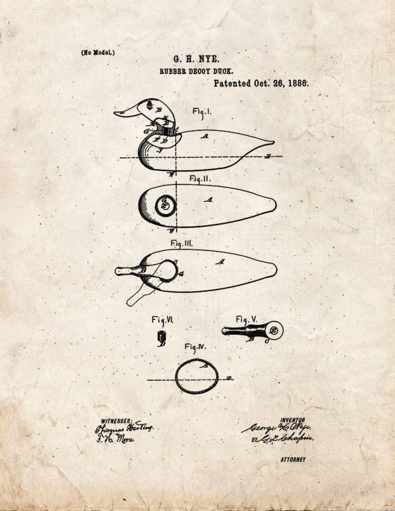 Decoy Duck Patent Print