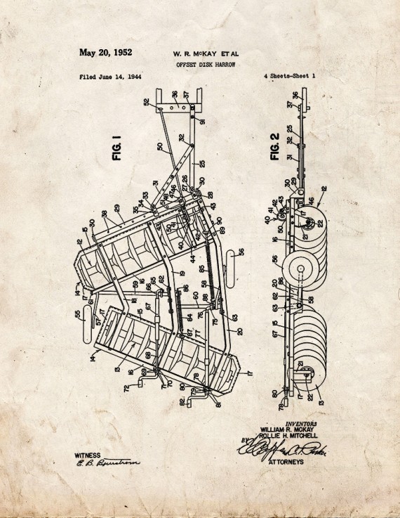 Offset Disk Harrow Patent Print