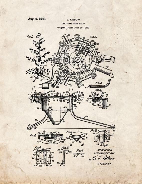 Christmas Tree Stand Patent Print