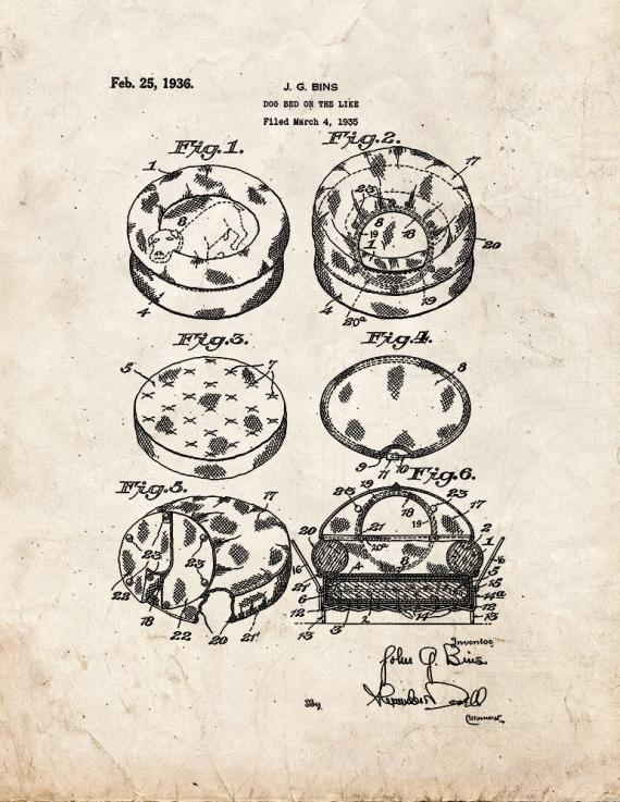 Dog Bed Patent Print