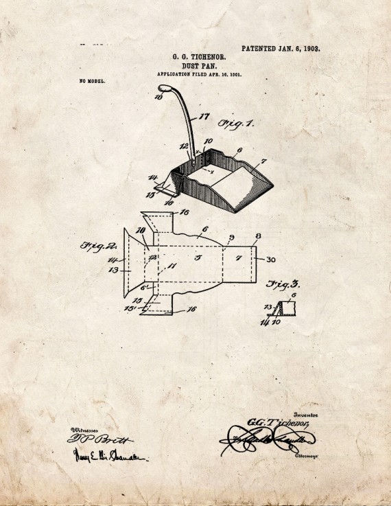 Dust Pan Patent Print