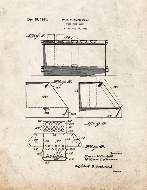 Test Tube Rack Patent Print