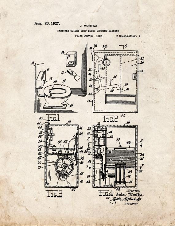 Sanitary-toilet-paper-vending Machine Patent Print