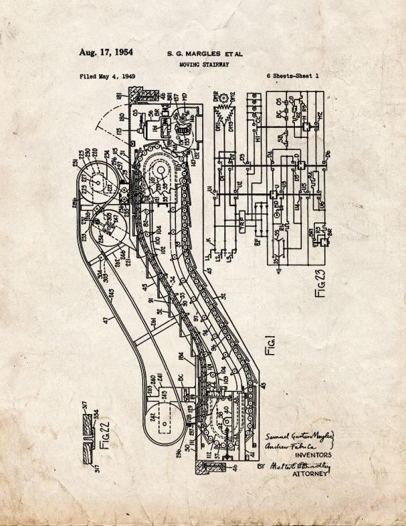 Escalator Patent Print