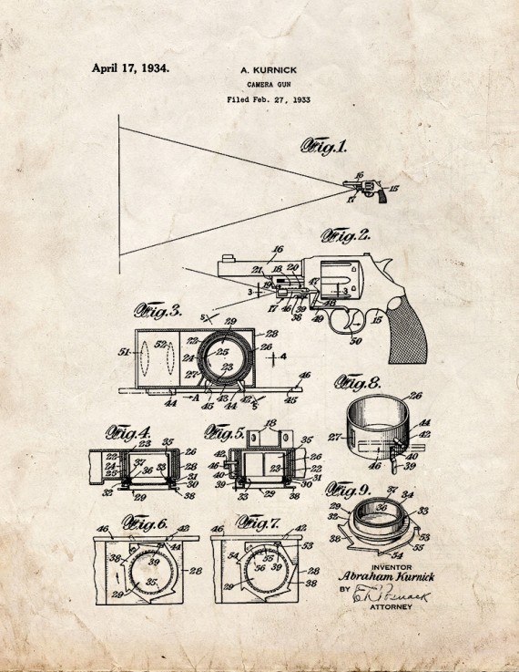 Camera Gun Patent Print
