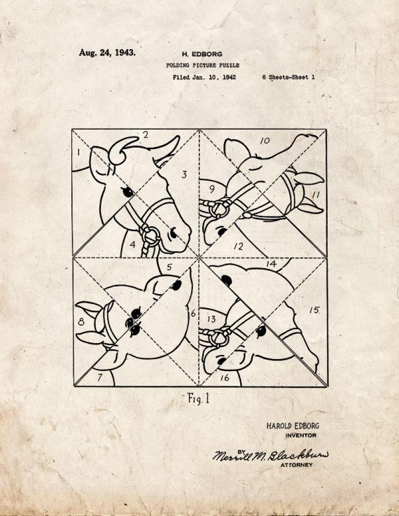 Folding Picture Puzzle Patent Print