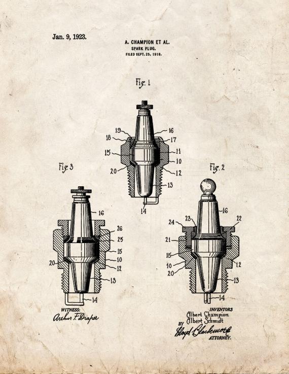 Spark Plug Patent Print