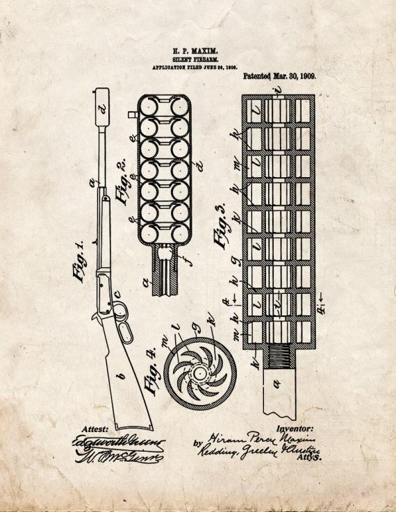 Silent Firearm Patent Print