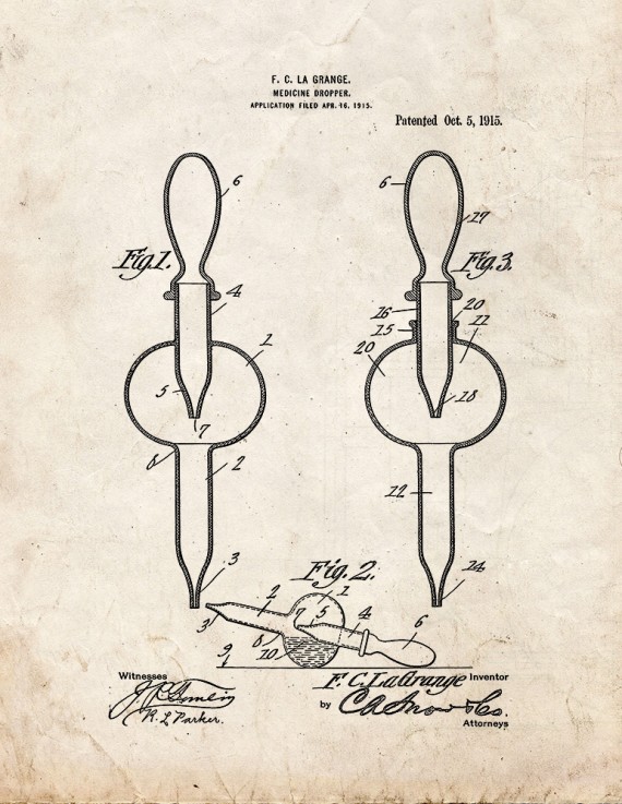 Medicine Dropper Patent Print