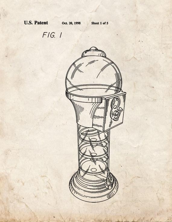 Gumball Machine Patent Print