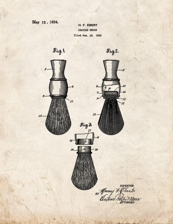 Shaving Brush Patent Print