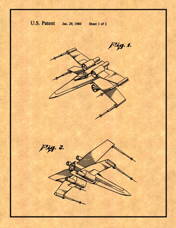 Star Wars X-Wing Fighter Patent Print