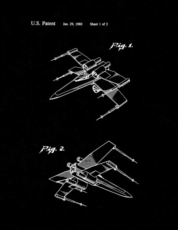 Star Wars X-Wing Fighter Patent Print