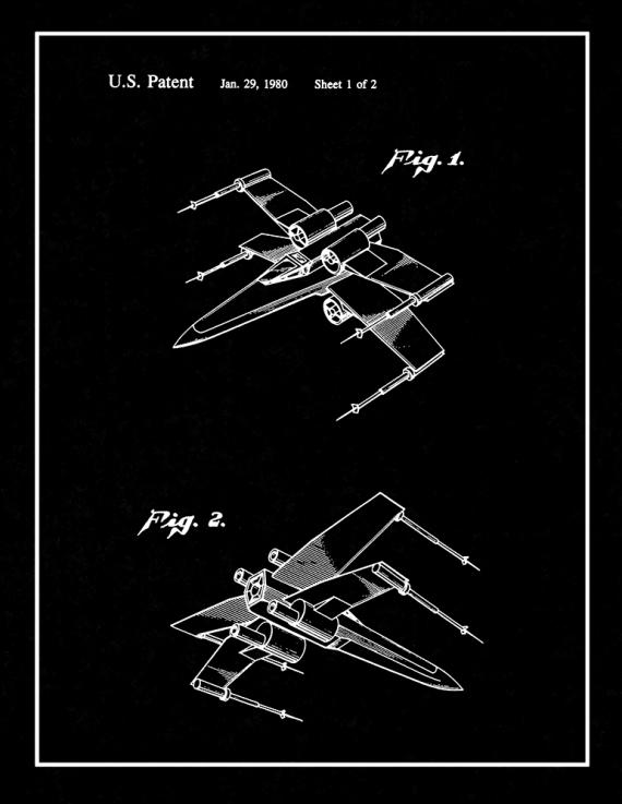 Star Wars X-Wing Fighter Patent Print