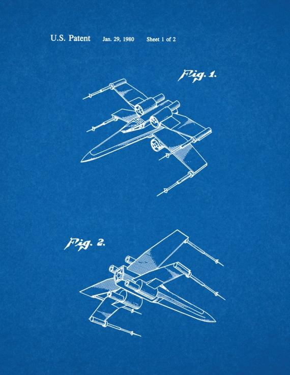 Star Wars X-Wing Fighter Patent Print