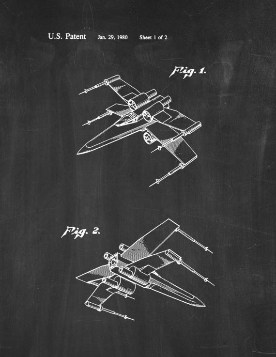 Star Wars X-Wing Fighter Patent Print