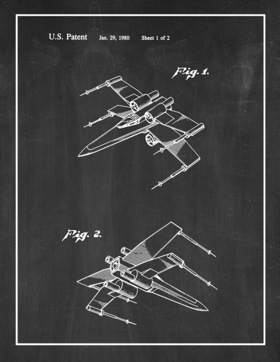 Star Wars X-Wing Fighter Patent Print