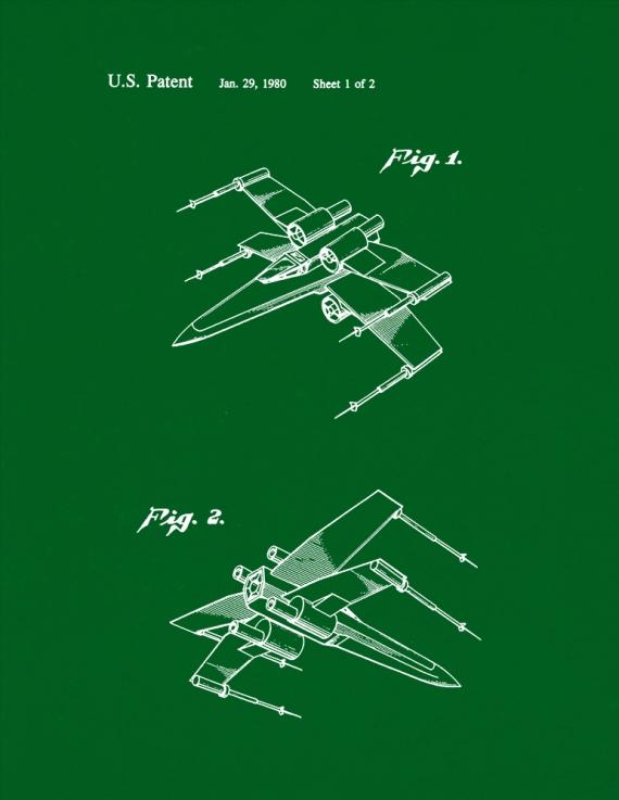 Star Wars X-Wing Fighter Patent Print